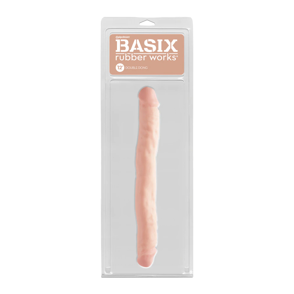 Basix Rubber Works 12" Double Dong Flesh