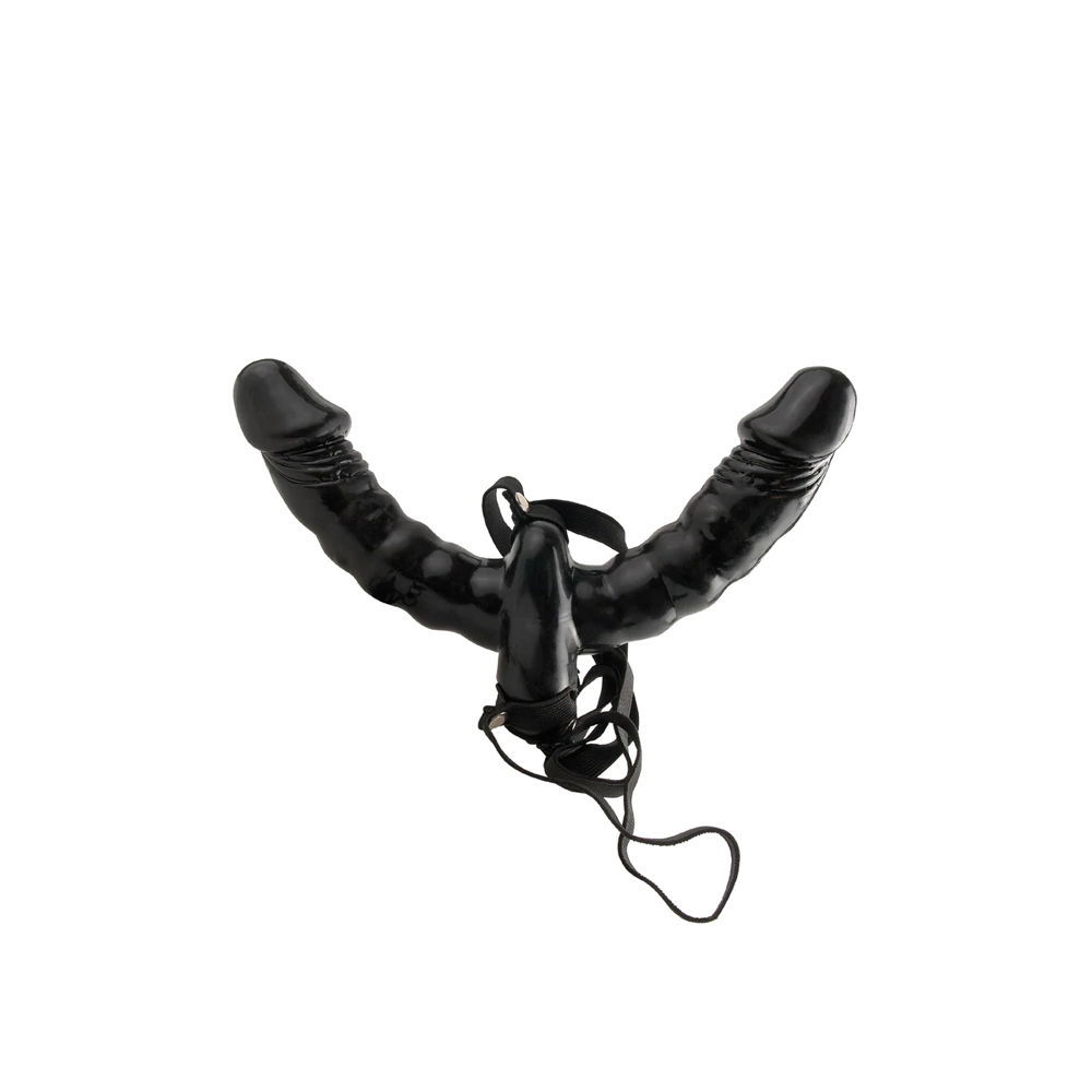 Fetish Fantasy Series Vibrating Double Delight Strap-On Black - Image 2