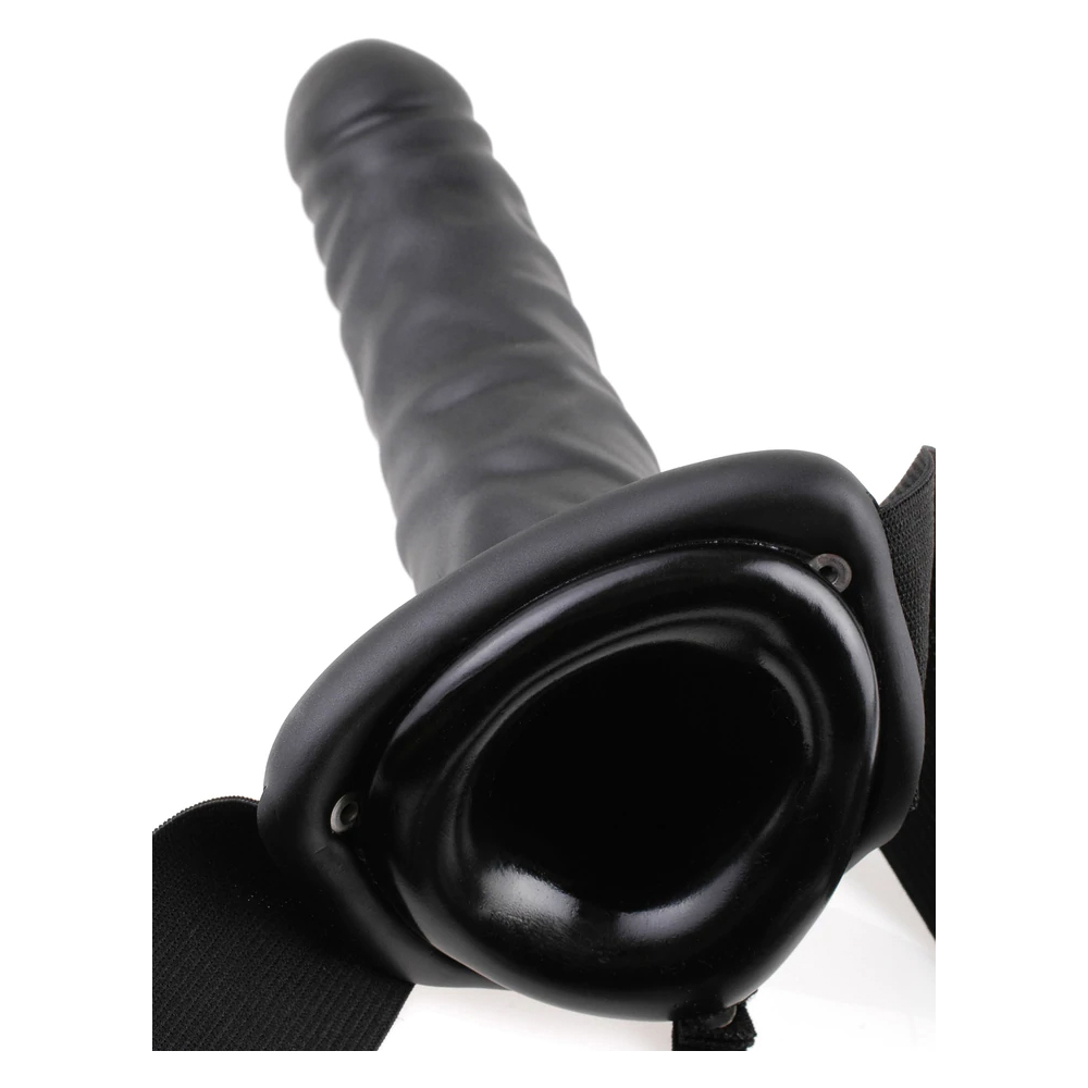 Fetish Fantasy Series 8" Hollow Strap-On Black - Image 3