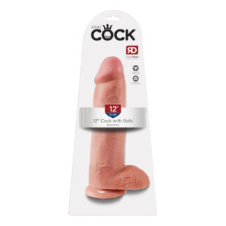King Cock 12" Cock with Balls Flesh