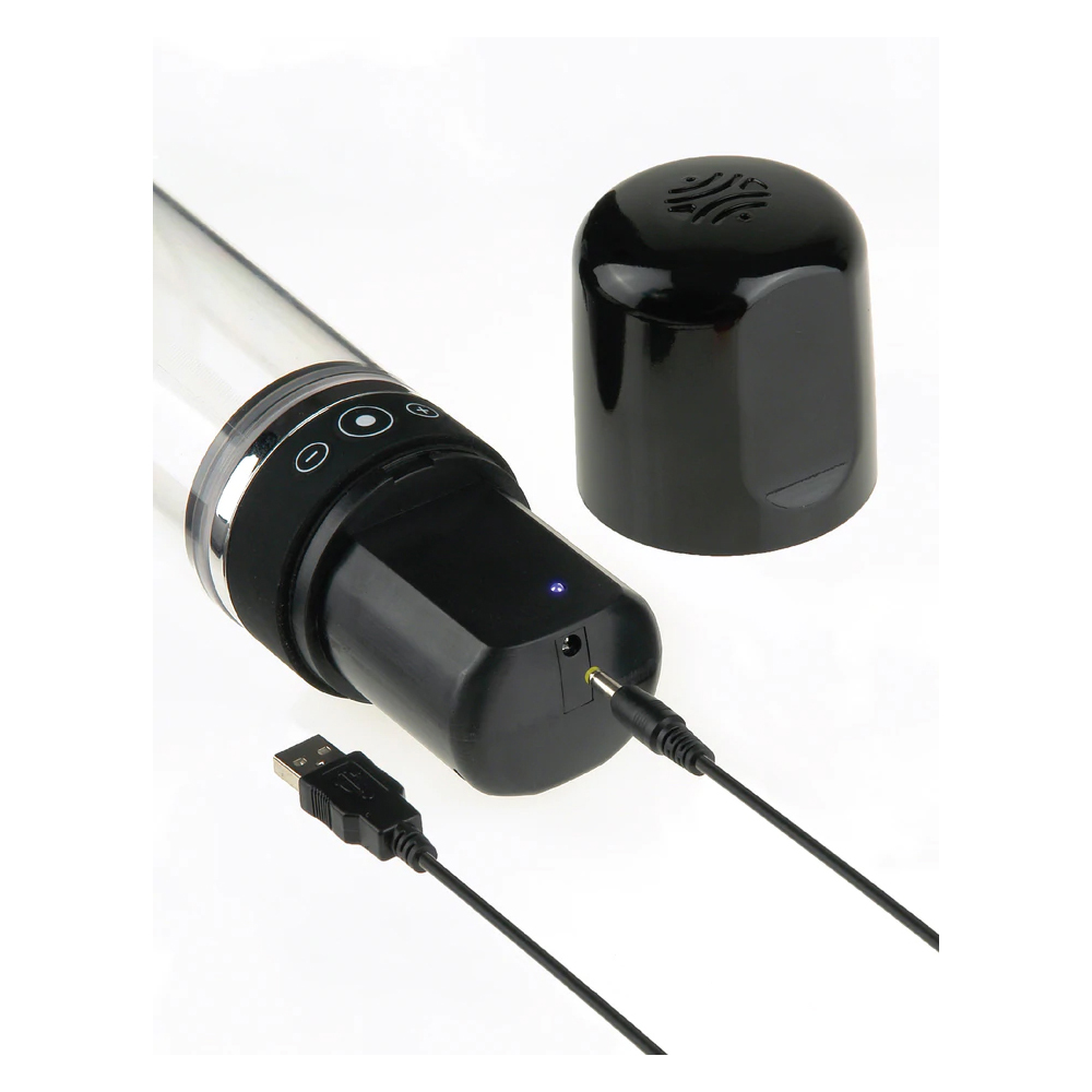 Pump Worx Rechargeable 3-Speed Auto-Vac Penis Pump Black - Image 3