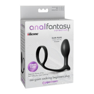 Anal Fantasy Collection Ass-Gasm Cockring Beginners Plug Black