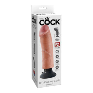 King Cock 8" Vibrating Cock Flesh