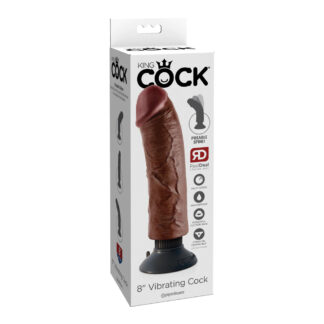 King Cock 8" Vibrating Cock Brown