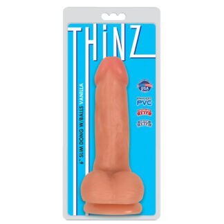 Thinz 6" Slim Dong W/Balls Vanilla