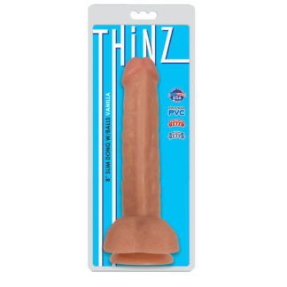 Thinz 8" Slim Dong W/Balls Vanilla