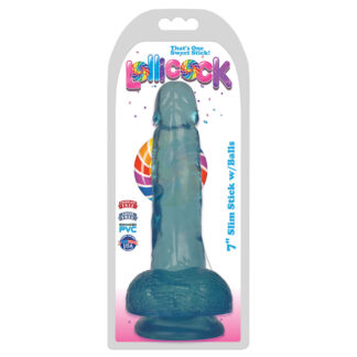 Lollicock 7" Slim Stick W/Balls Berry Ice