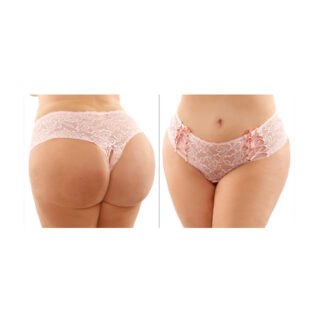 Magnolia Crotchless Boyshort With Lace-Up Panels Queen Size