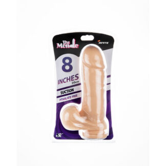 8" Thick Cock & Balls W/ Suction Cup - Flesh