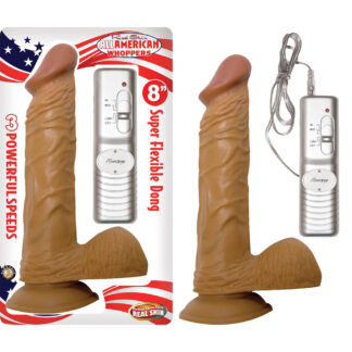 Latin American Whoppers 8" Vibrating Dong With Balls Latin