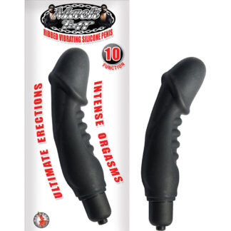 Mack Tuff Ribbed Vibrating Silicone Penis Black