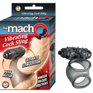 The Macho Vibrating Cocksling Black