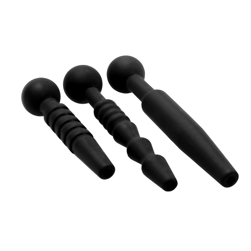 Master Series Dark Rods 3 Piece Silicone Penis Plug Set - Image 2