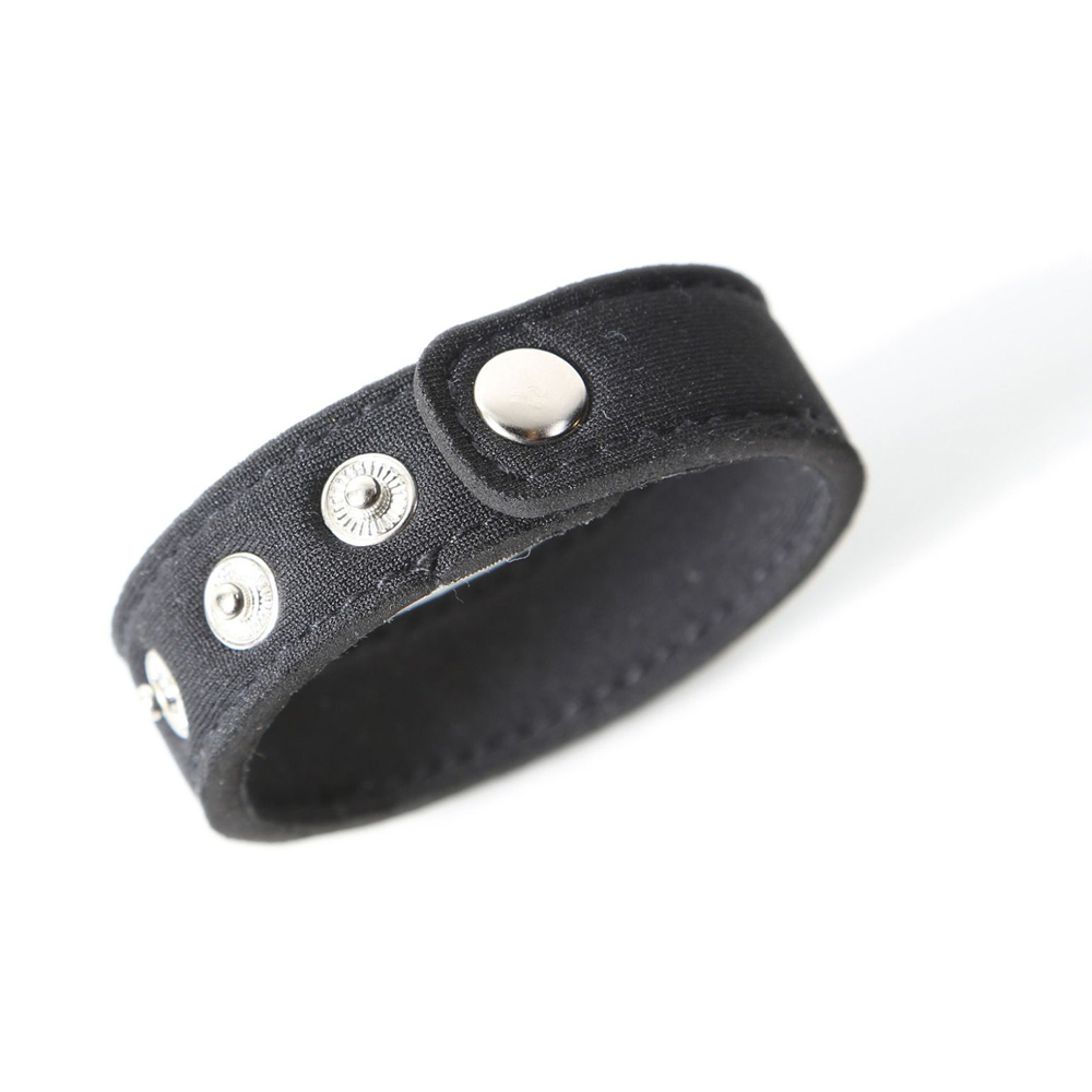 Neoprene Snap Cockrings - Black - Image 2