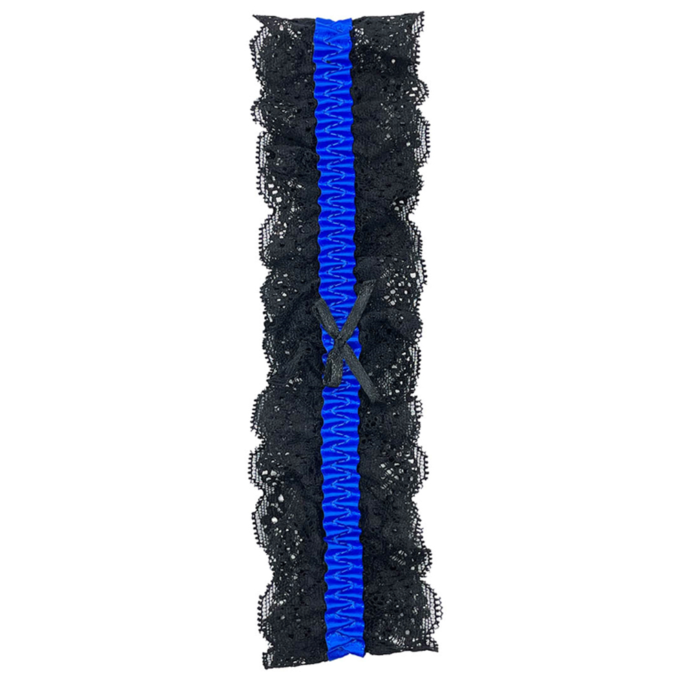 Lace Garter Black/Blue O/S