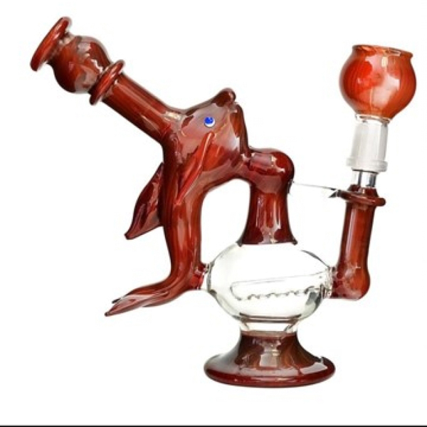 7" Custom Fish Oil Rig With Dabber , Nail, And Bowl